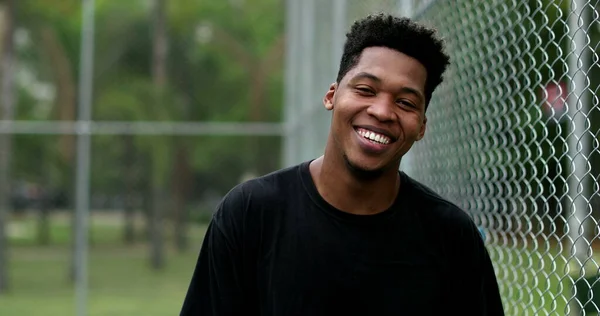 Happy African American Man Smiling Charismatic Black Guy Person Laughing — Zdjęcie stockowe