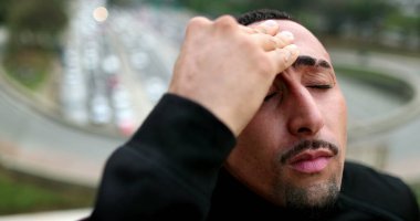 Emotional broken man suffering mental illness