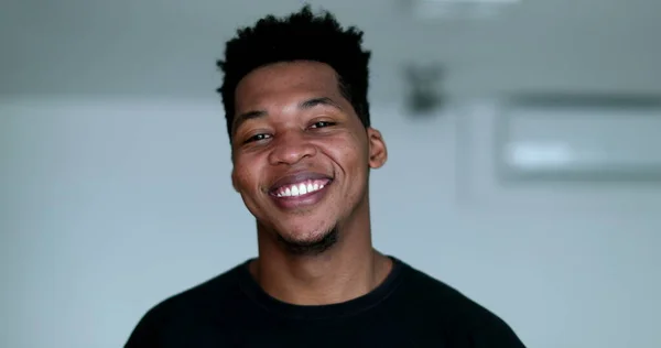 Happy Young African American Black Man Laughing Smiling — Zdjęcie stockowe