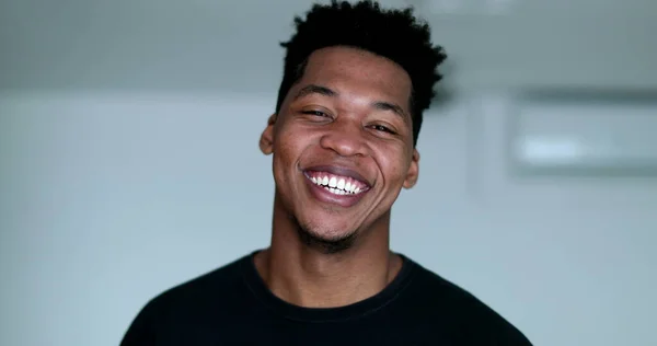 Happy Young African American Black Man Laughing Smiling — Stock Fotó