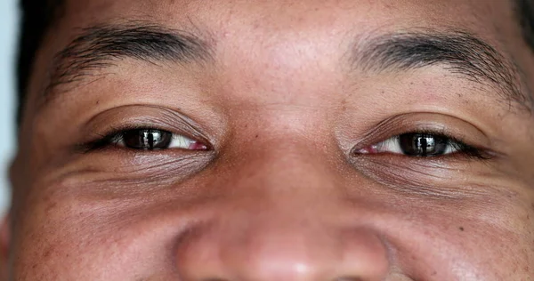 Macro Close African American Man Closing Eyes —  Fotos de Stock
