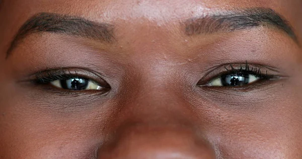 Mixed Race Woman Macro Close Eyes Smiling — Foto Stock