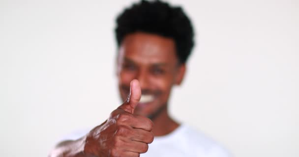 African Man Giving Thumb Camera — Video