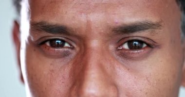 African american descent man relaxing eyes looking to camera portrait