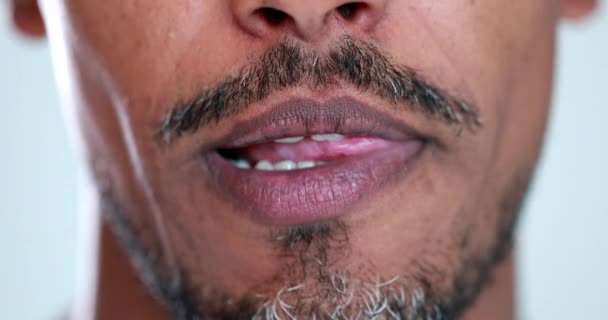 Man Sticking Tongue Out African Descent Mixed Race Tongue Out — Vídeo de Stock