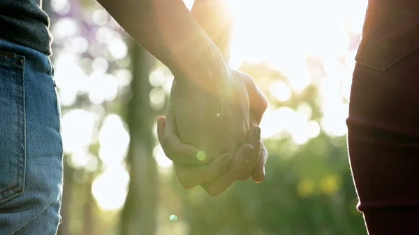 Hands Held Together Sunlight Flare Background — Fotografia de Stock