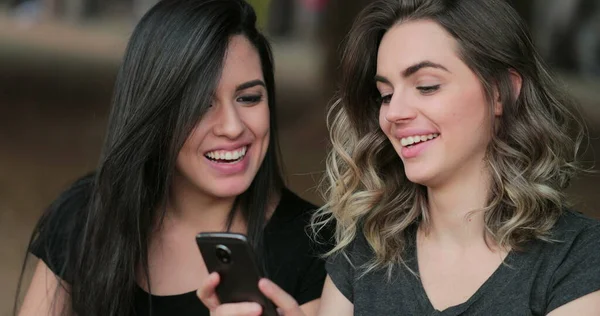 Friends Together Holding Cellphone Taking Selfie — Photo