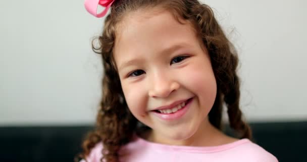 Beautiful Diverse Asian Little Girl Child Portrait — Stockvideo