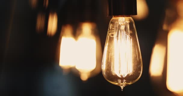 Close Bright Light Bulb — Stock video