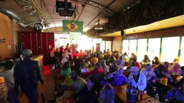 Sao Paulo Brazil Circa June 2018 Crowd Gathered Watch World — Stockvideo