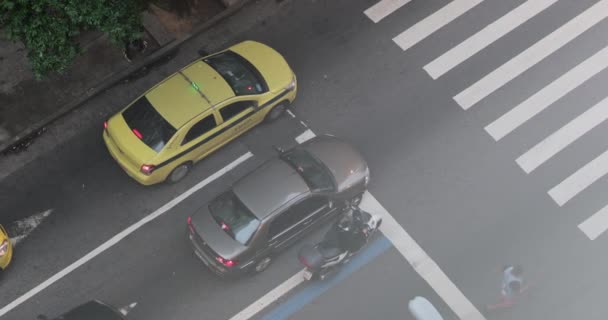 Rio Janeiro Brazil Circa June 2018 Cars Stopped Red Light — Stock Video