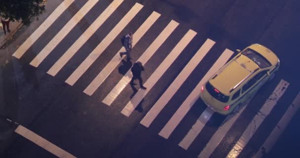 Rio Janeiro Brazil Circa June 2018 People Crossing Streets Zebra — Vídeo de Stock