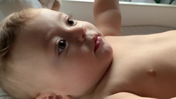Joyful Happy Baby Infant Toddler Smiling Laughing — Video