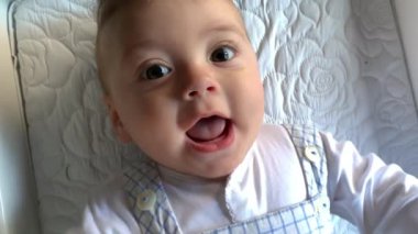 Cute baby boy child happy feeling joy
