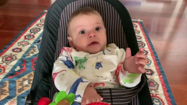 Happy Baby Adorable Cute Infant Feeling Joy — Video