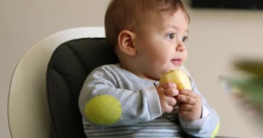Contemplative Adorable cute baby infant lost in thought