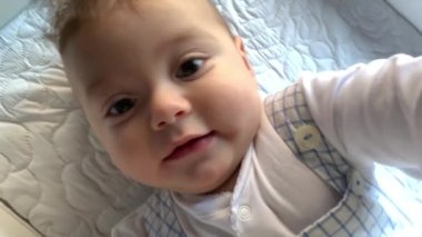 Small beautiful baby infant boy toddler blond child