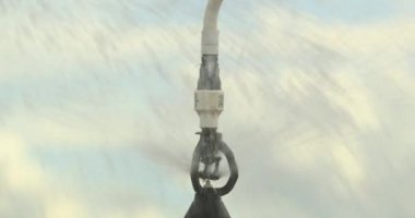 Pivot sprinkler system irrigating crops. Irrigation pivot system watering agriculture field 