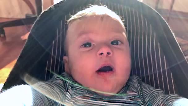 Baby Toddler Wanting Touch Camera — Vídeo de stock