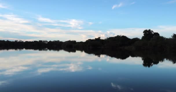 Scenic Beautiful Lake Sky Clouds Reflection Sunset — Video Stock