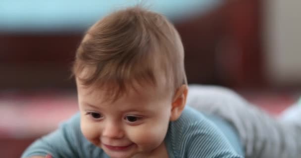 Adorable Cute Baby Toddler Portrait Smiling Laughing — Stok video