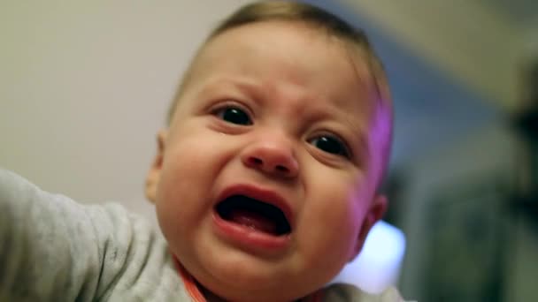 Angry Upset Crying Baby Toddler Boy — Stock video