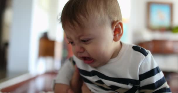 Upset Tearful Baby Crying Angry Toddler Complaining — Vídeo de Stock