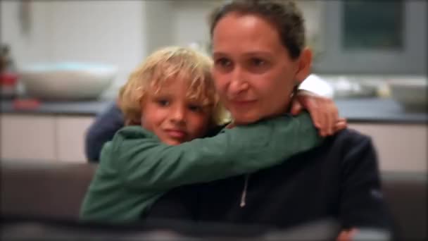 Mother Son Love Candid Mom Child Affection — Stock videók