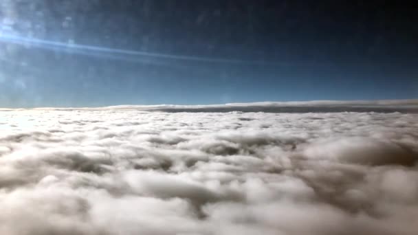 Flying Clouds Passenger Airplane Window — Video Stock