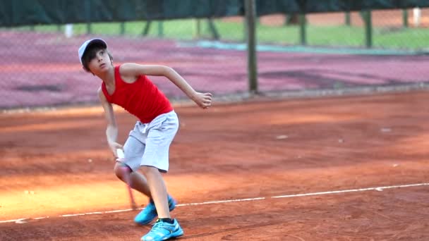 Punta Del Este Uruguay Dezember 2018 Kindertraining Beim Tennisspielen Freien — Stockvideo