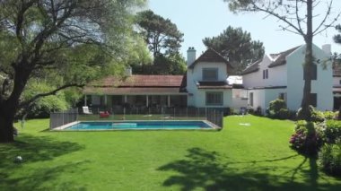 Real estate home. Establishing shot of traditional looking house