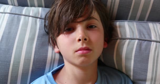 Portrait Young Handsome Boy Child Looking Camera — Vídeo de Stock
