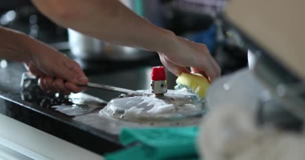 Person Washing Dishes Video — Vídeo de Stock