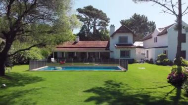 Real estate home. Establishing shot of traditional looking house