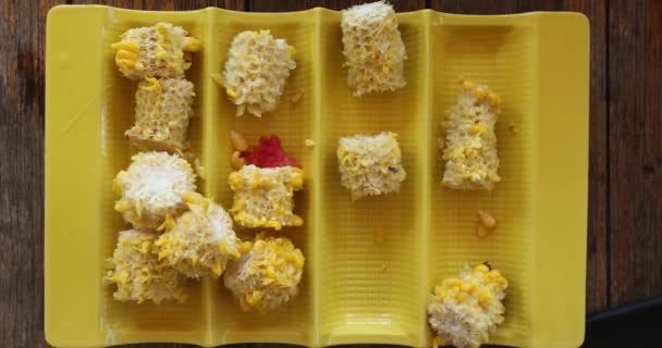 Closeup Food Corn Leftovers — Wideo stockowe