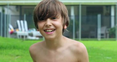 Handsome child boy outdoors