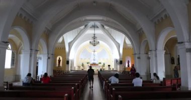 Punta del Este, Uruguay, December 25, 2019 - Iglesia de la Candelaria, small Roman Catholic Church