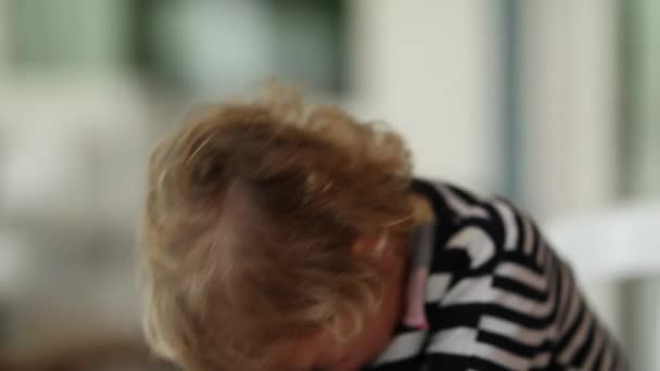 Bashful Shy Little Boy Child Hiding Face — Stockvideo