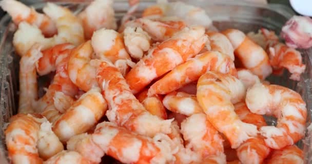 Shrimps Display Market — Stockvideo