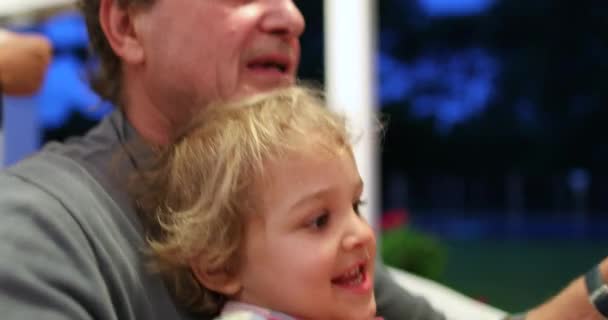 Grandpa Grandson Together Looking Family Album — Vídeo de Stock