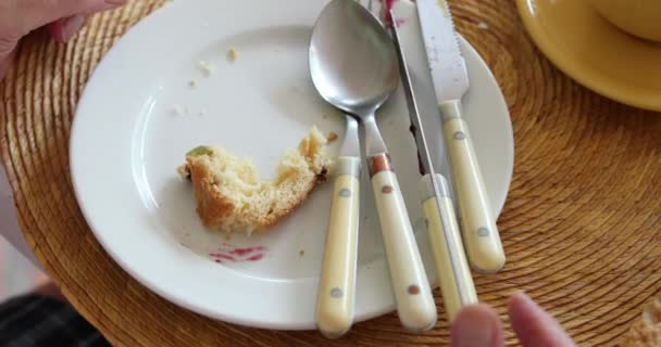 Grabbing Last Slice Cake Break — Stok video