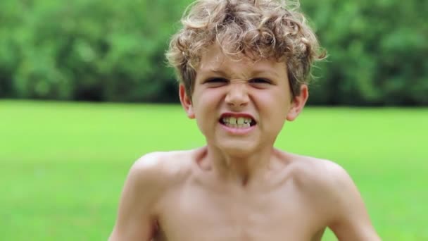 Kid Screaming Ultra Slow Motion — Stock Video