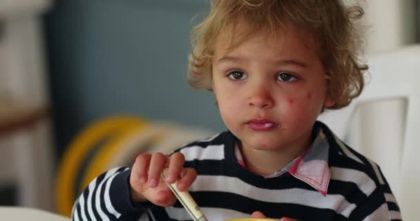 Toddler Boy Child Coughing — Stockvideo