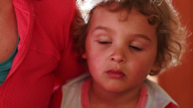 Thoughtful pensive child toddler thinking about life