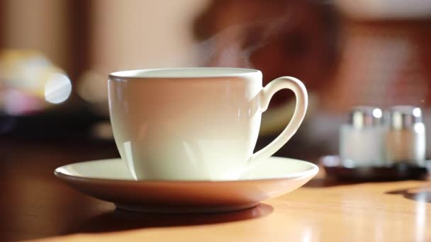 Крупним Планом Тепла Чашка Чаю — стокове відео