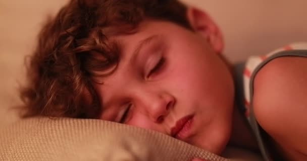 Mladý Chlapec Ležel Pohovce Díval Filmovou Obrazovku — Stock video