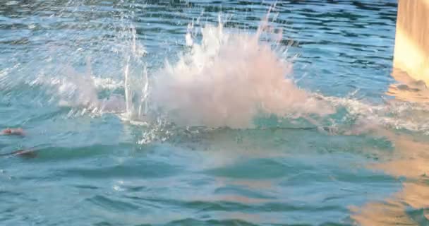 수영장 속에서 뛰어드는 어린이들 — 비디오