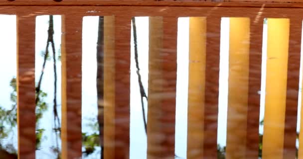 Architecture Orange Patterns Pillars Reflected Water Surface — 비디오