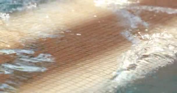 Swimming Pool Water Texture Surface Slow Motion — Video
