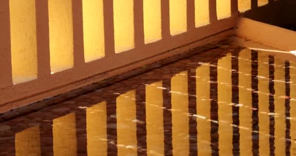 Patterns Architecture Orange Pillars Reflected Water — Stockvideo